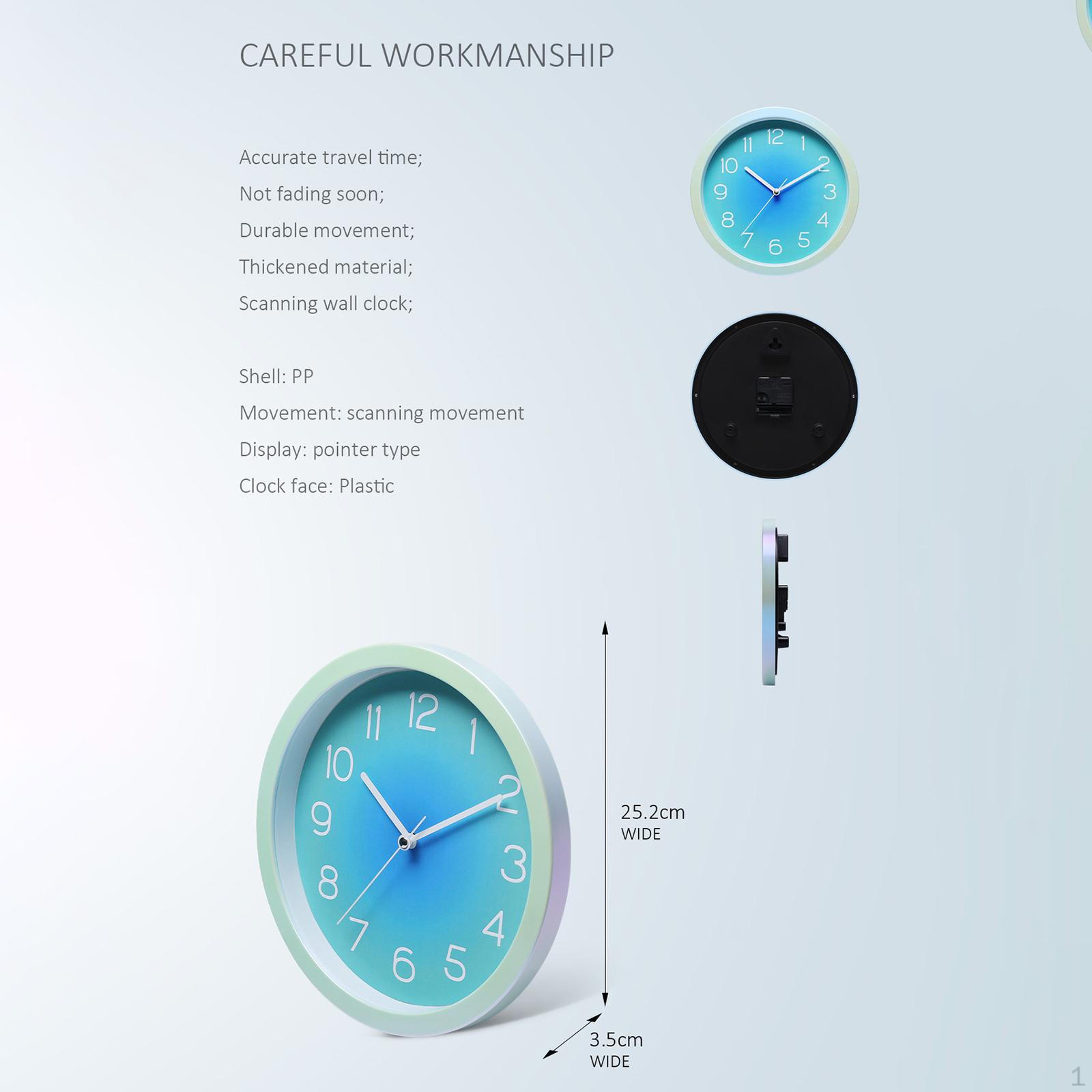 

10-дюймовые модные декоративные настенные часы, портативные подвесные, без батарейки, для бара, кухни, кафе синий