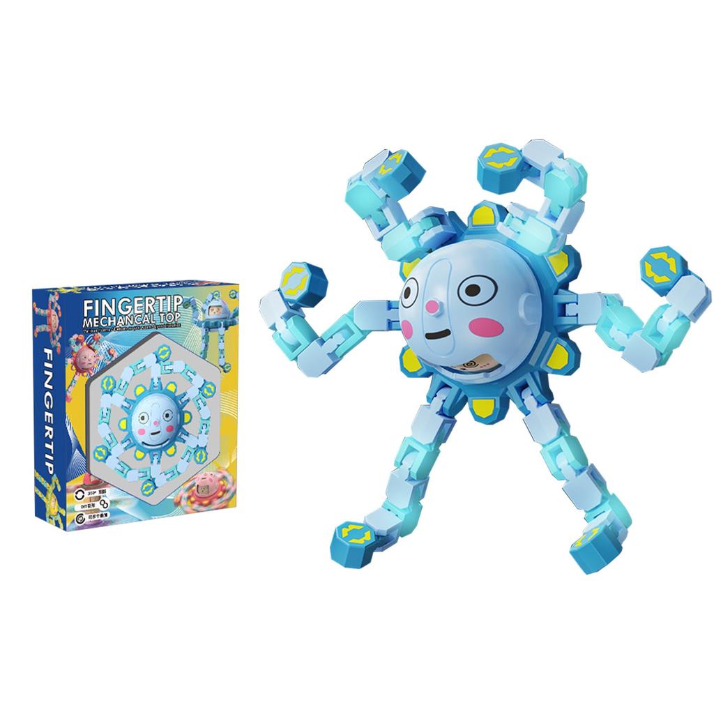 Transforming Robot Mechanical Gyroscope Toy, Transforming Robot Light-up Gyroscope Stress Relief Toy, Children's Gift