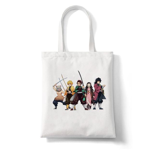 Demon Slayer Japan Anime Kimetsu No Yaiba Kamado Tanjirou Kabelky Taška cez rameno Nákupná kabelka Vysokokapacitná dámska plátená taška