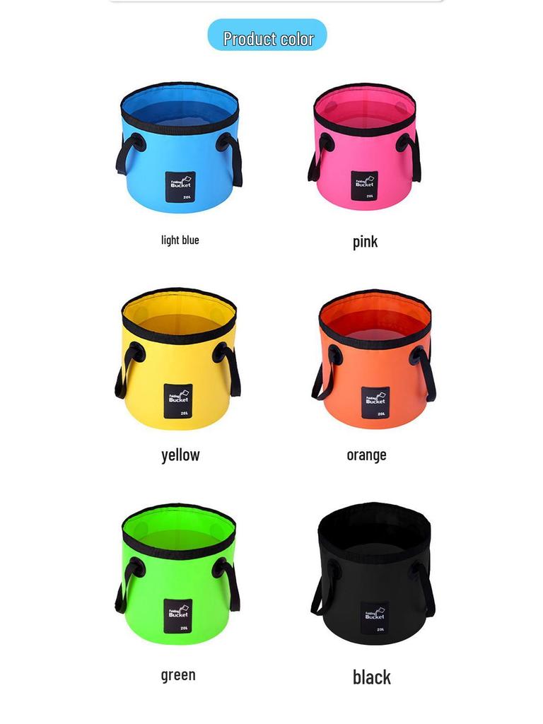 Multipurpose Outdoor PVC Folding Bucket for Water Storage, Fishing, Car Wash, and More