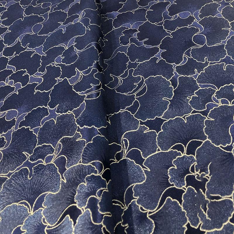 100*75cm Ginkgo Pattern Jacquard Brocade Fabrics For Satin Dress Designer Sewing Cheongsam Kimono Garment Diy Patchwork Material