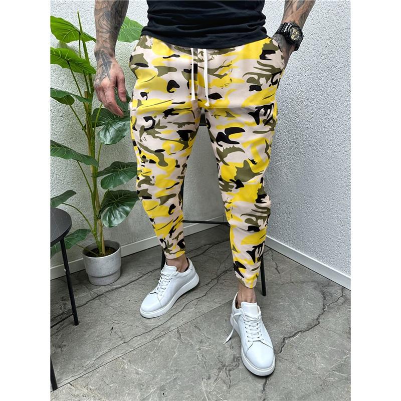 

Мужские спортивные повседневные брюки с камуфляжным принтом XXXL жёлтый