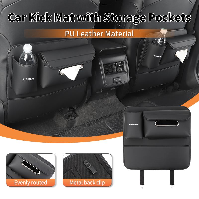 BIG1 PU Leather Multifunctional Car Storage Bag Half-Cover Anti-Kick Mat Pad For VW Tiguan Passat b6 Jetta Scirocco Sagitar Touareg