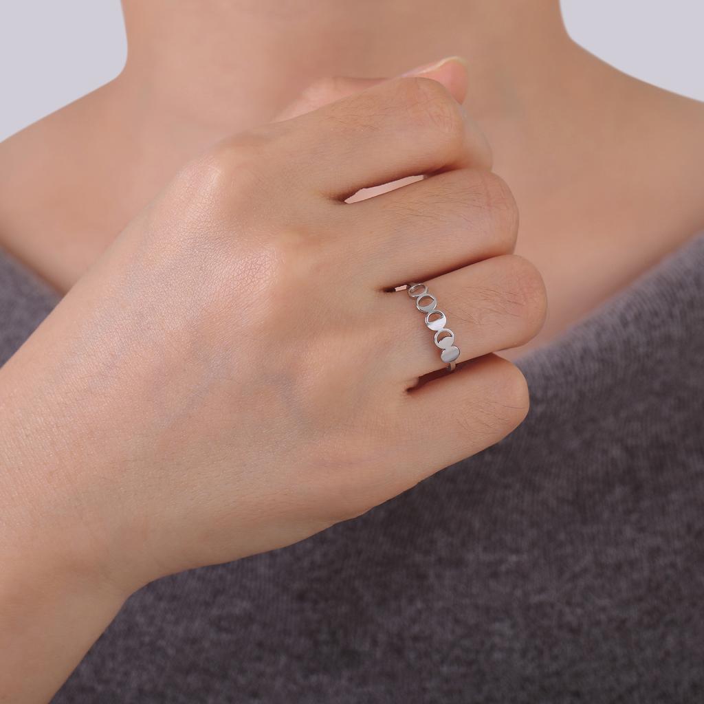 Teamer Moon Phase Ring Stainless Steel Jewelry for Women Men Gold Color Casual Party Pentagram Accessories Amulet Gift 2026
