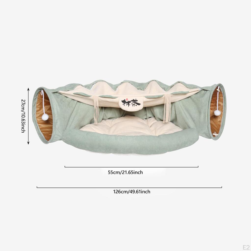 2 In 1 Cat Tunnel Bed Activity Center with Removable Washable Mat for Outdoor