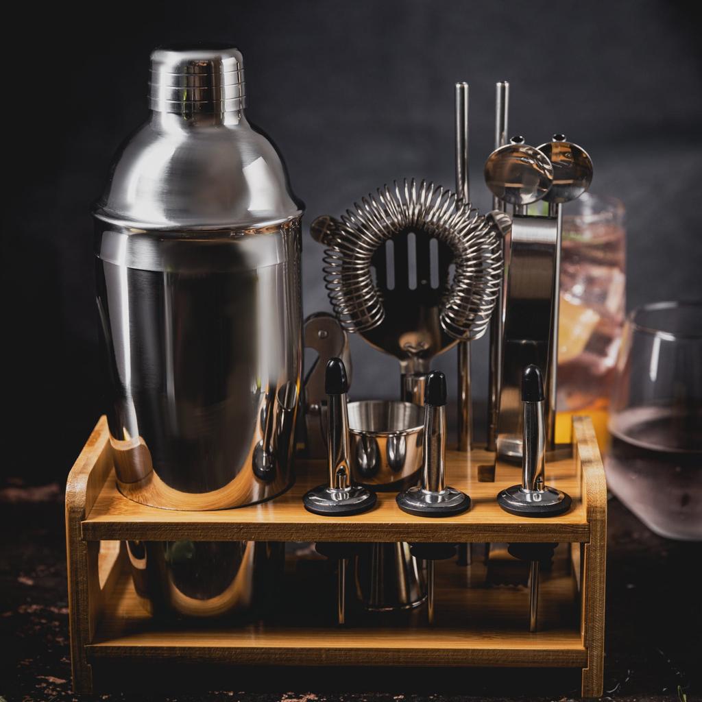 Zestaw barmański do drinków koktajli 15-ele Shaker srebrny KLAUSBERG KB-7653