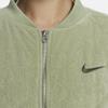 Nike Solid Color Brand Logo Zip Round Neck Long Sleeve Jacket Women Jackets Green DV7827-386