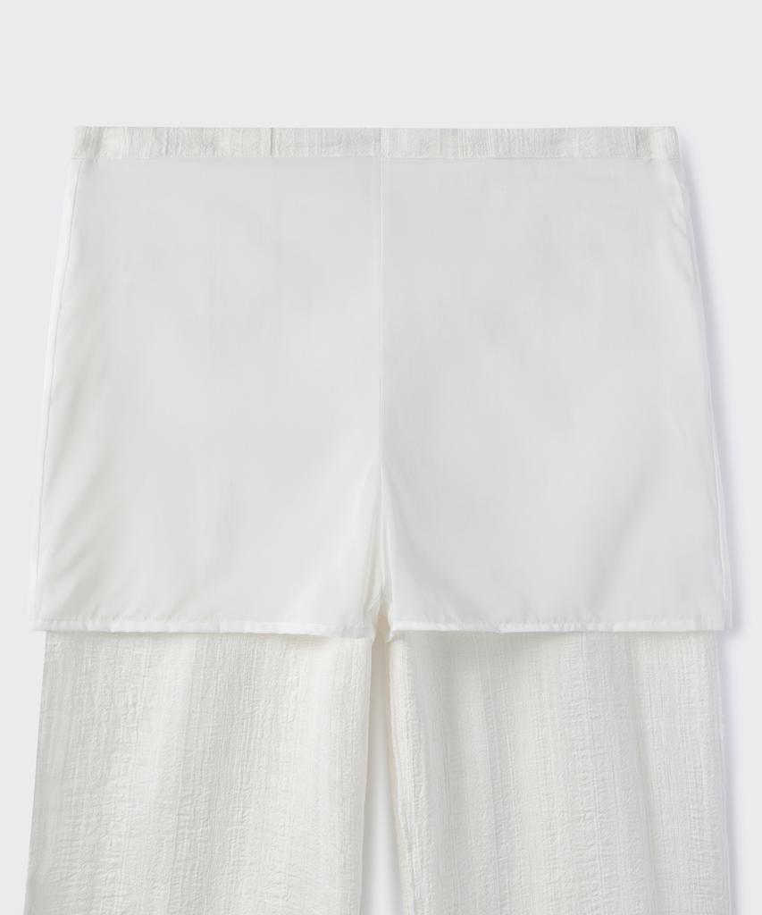 MUSINSA STANDARD WOMAN Women'S Plaid Lace Drawstring Wide Pants [Ivory]