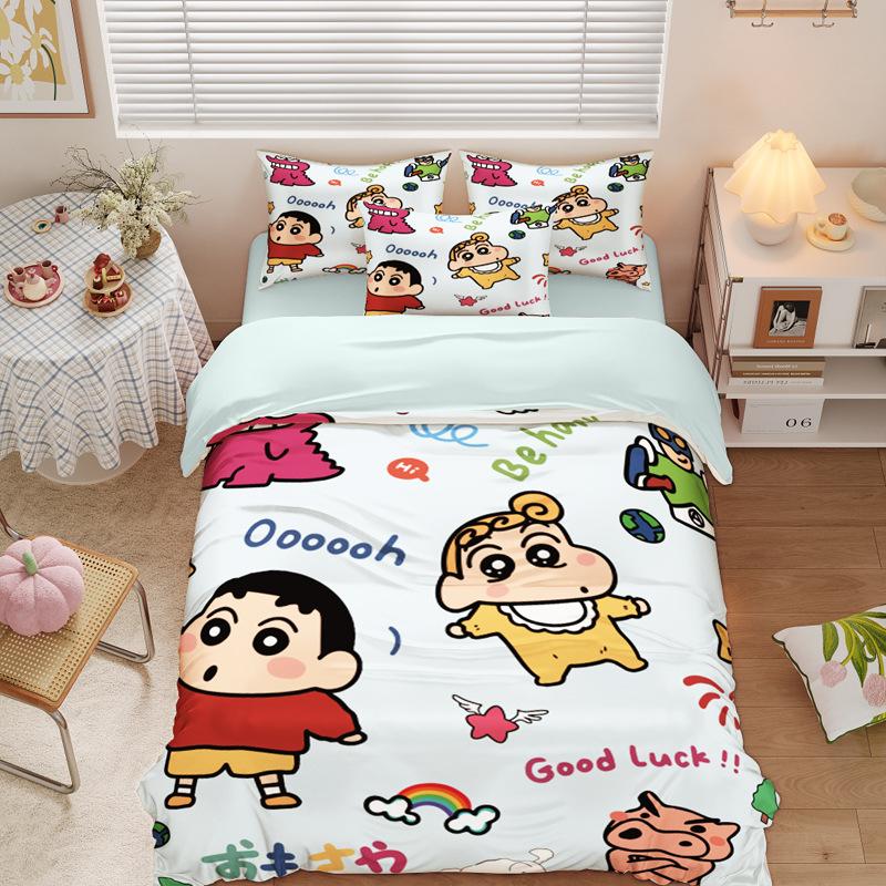 New Style C-Crayon Shin-chan Bedding Sets Shin-chan Duvet Cover Bed Set Quilt Cover Pillowcase Kids Adult Size
