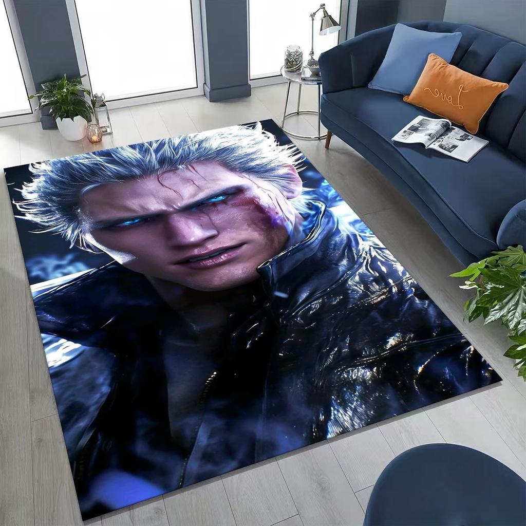 3D D-Devil May Cry DMC Games Vergil Dante Tapijt voor Slaapkamer Woonkamer Bank Huis Deurmat Decor, Groot Kinderspeel Antislip Vloermat