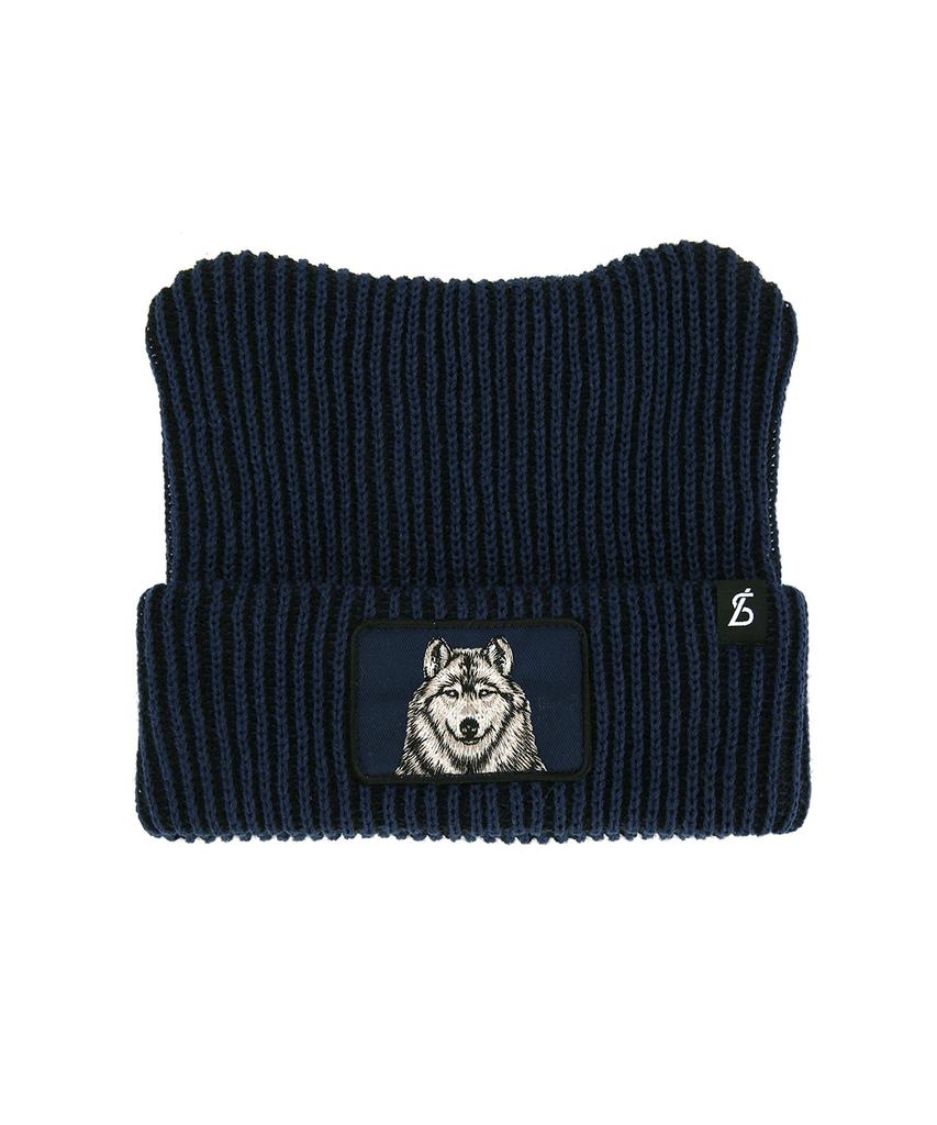 Beullaegsaenjeu New Animal Wappen Wolf Two-Tone Ear Beanie