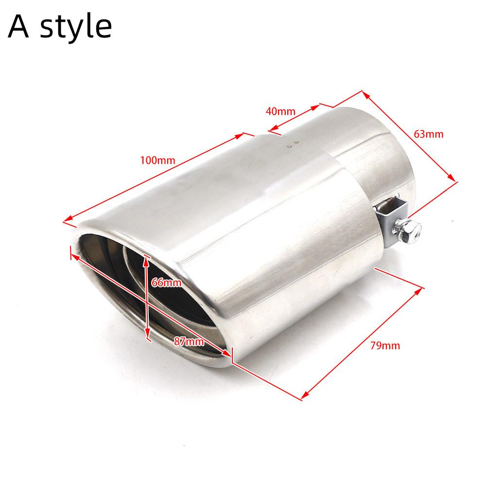 1x Car Universal Stainless Steel Exhaust Tail Throat Rear Muffler Tip Pipe Round