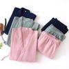 Spring/Summer Cotton Yukata Kimono Pajamas: Women's Seven-Sleeve Top & Long Pants Set