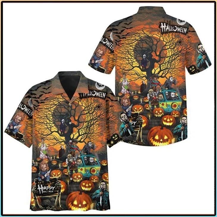 Halloween Friday The 13Th Jason Michael Myers And Friend Hawaiian Shirt Unisex T-Shirt XXXXL