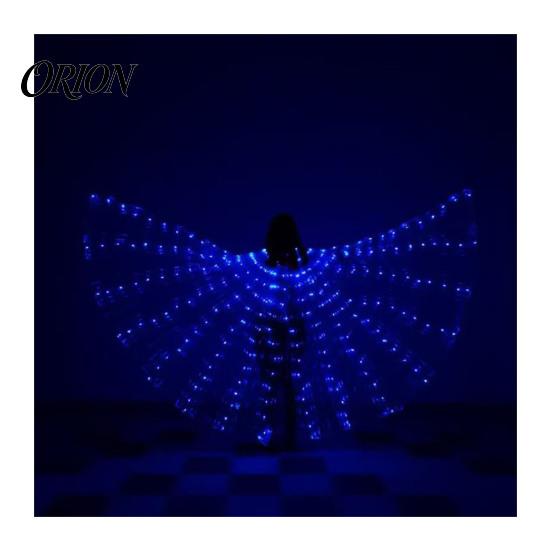 Gruppenperformance Leuchtende Flügel LED Aufleuchtend Bauchtanz für Erwachsene Kinder, Halloween Kostüm Requisiten Cosplay mit Bunten Lichtern, Leuchtend Faltbar