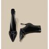 2026 New Woman Ankle Boot Pointed Toe High-heel Metal Stiletto Heels Leather Fashion Side Zipper Elegant Short Boot Women Shoes