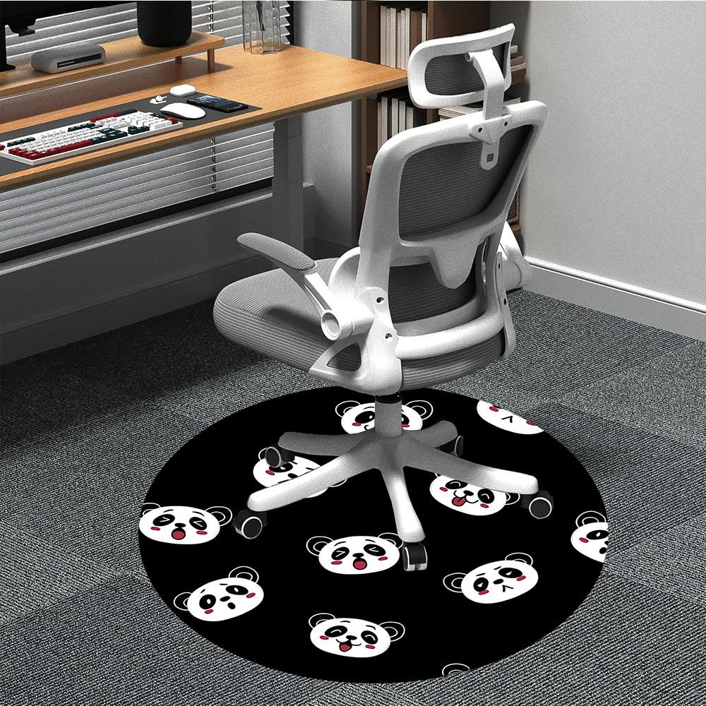 

1PC Panda Faces Chair Carpet for Office, Indoor Non-Slip Washable Carpet, Soft Comfortable Mat For Office Room yy250930290 80cm by 80cm