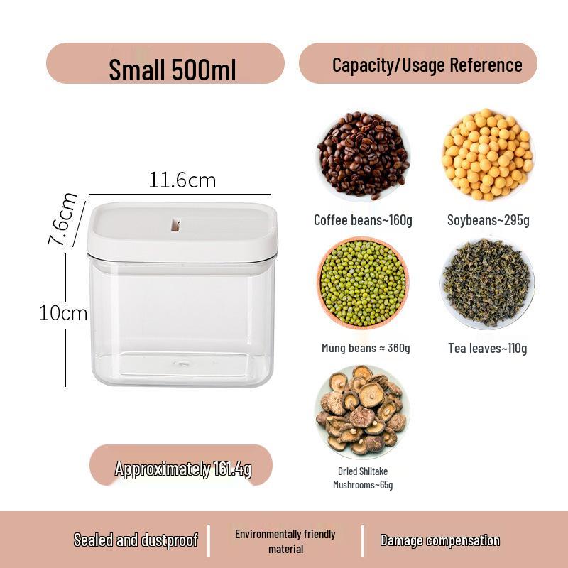 Airtight Clear Acrylic Kitchen Storage Containers for Snacks, Tea, and Grains