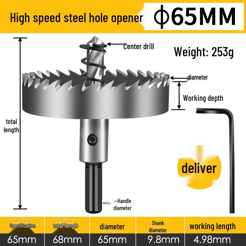 Stainless Steel High-Speed Hole Saw for Sheet Metal and Aluminum Drilling