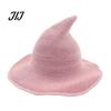 Witch Hat for Halloween Women Pointed Hat, Foldable Wide Brim Knitted Cap, Masquerade Party Prop Cosplay Autumn Winter, Themed Costume Accessory