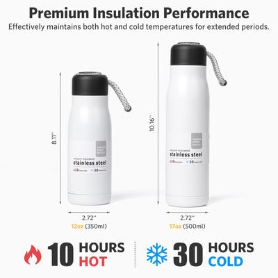 500ml Multi-Color Stainless Steel Portable Thermos with Strap Vacuum Insulated Leakproof Bottle for On-the-Go Lifestyle