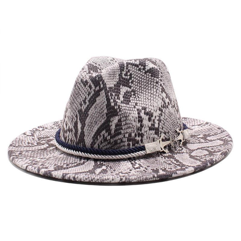 Men'S And Women'S Leopard Print Woolen Top Hat Jazz Hat Felt Hat