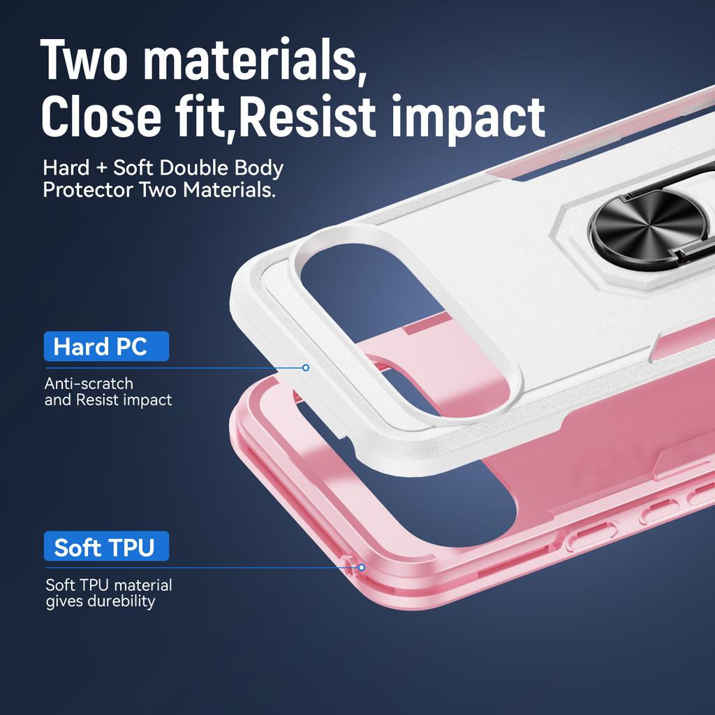 For Google Pixel 10/10 Pro Case Military Grade Ring Kickstand PC+TPU Phone Cover