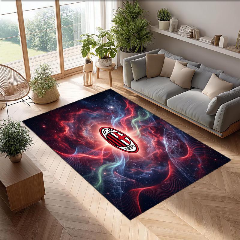 AC Mailand Bedruckter Flanell Teppich Rutschfest Weicher Polyester Boden Teppich Indoor Dekor Matte für Schlafzimmer Wohnzimmer Sofa Spielzimmer Heimdekoration
