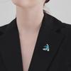 Exquisite blaue Kolibri-Brosche – Anstecknadel im Retro-Stil für eleganten Damenmantel oder Anzug