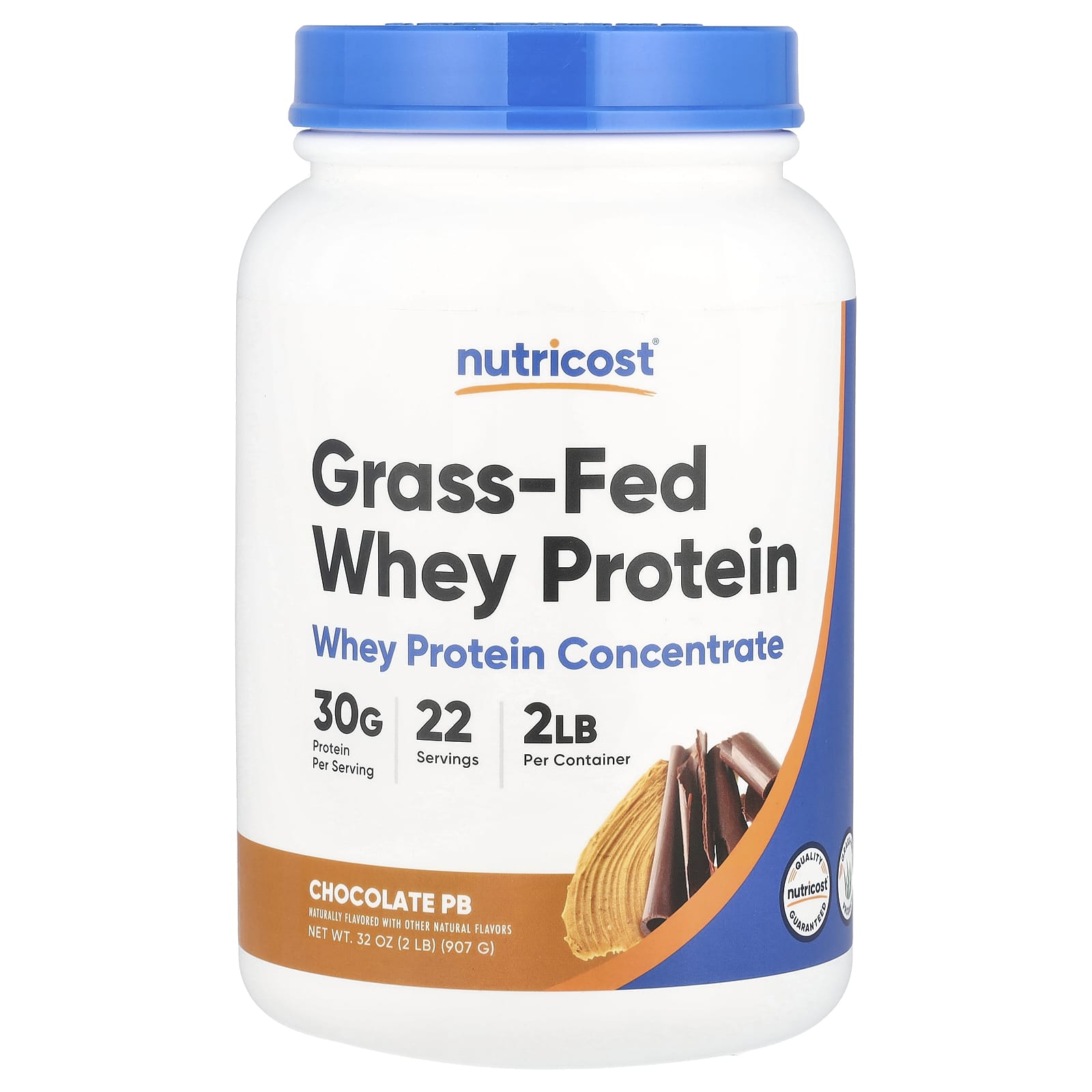 

Nutricost, Grass-Fed Whey Protein Concentrate, Chocolate PB, 2 lbs (907 g)