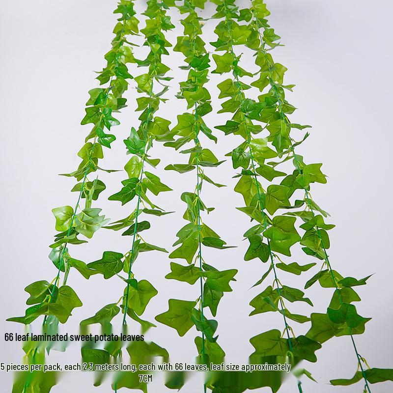Artificial Rattan Vines for Pipe and Ceiling Decoration - Fake Green Leaves