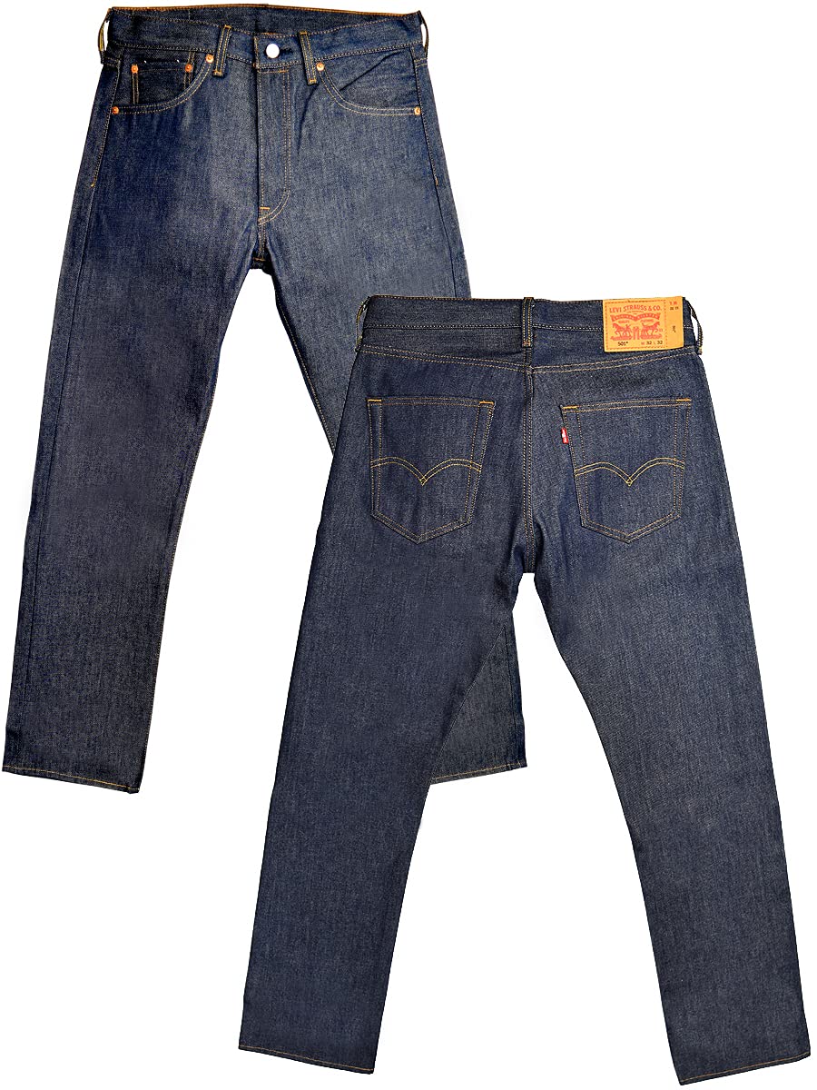 Levi s 501 Shrink-to-Fit Raw Denim Jeans Waist42 Length30 [00501-0000] синий