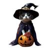 Halloween Cat Ornament Cute Cat with Witch Hat Pumpkin/Skull Hanging Decoration 2D Flat Acrylic Car Rearview Mirror Charm