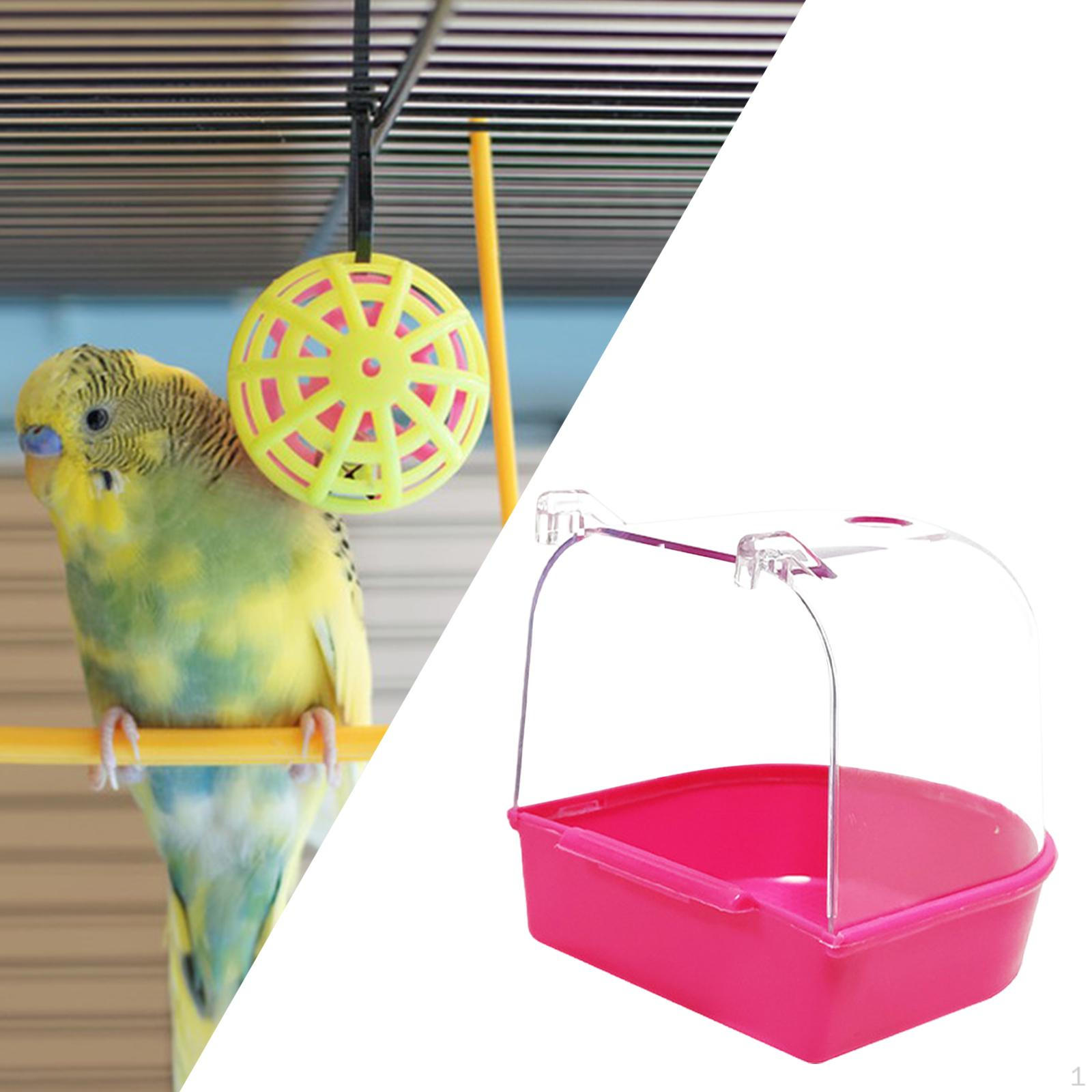 

Коробка для птичьей ванны, подвесная ванна, легко моется, душ для попугаев домашних животных с крючками для розовый