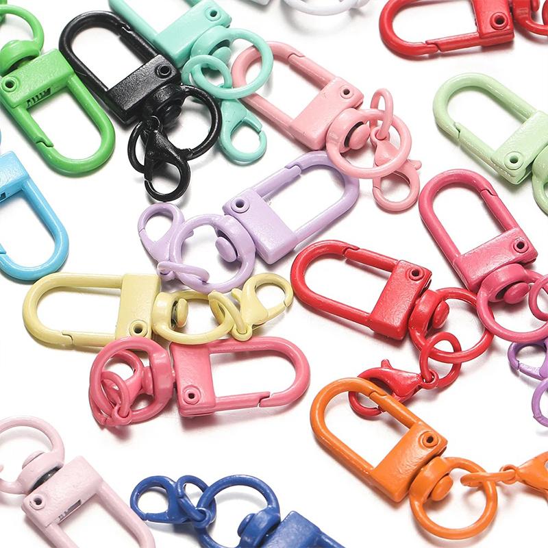 For Jewelry Making Dog Buckle Neckalce Accessories 10pcs Random Color Clasp Hooks Keychain with Lobster Matel Clasps