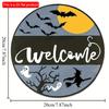 2d Flat 20*20cm, Popular Home Decoration Halloween Ghost, Wooden Circular Logo Creative Decorative Plaque, for Home, Kitchen, Garden, Bedroom, Bar