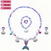 Colar de Pérolas de Sereia e Conjunto de Acessórios de Princesa para Meninas - Conjunto de 5 Peças para Presente de Feriado