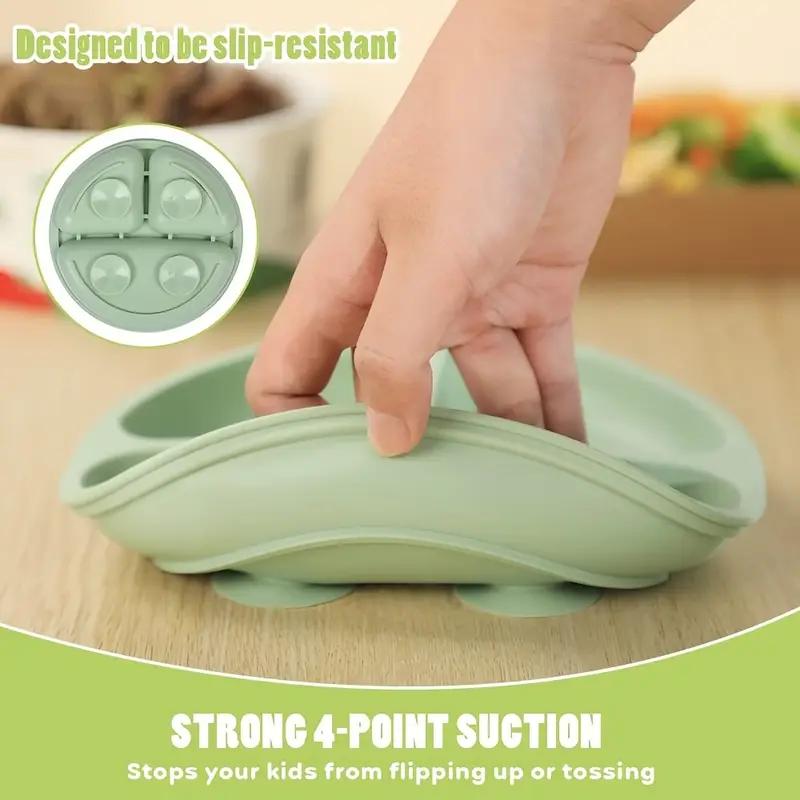 Baby Silicone Dining Plate Kids Feeding Plate Sucker Bowl Owl Shape Children Dishes Feeding Toddler Training Tableware BPA Free