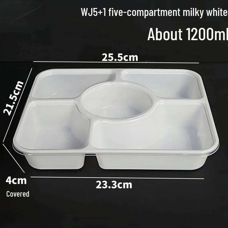 MOLUONA Disposable 5-Compartment Meal Containers