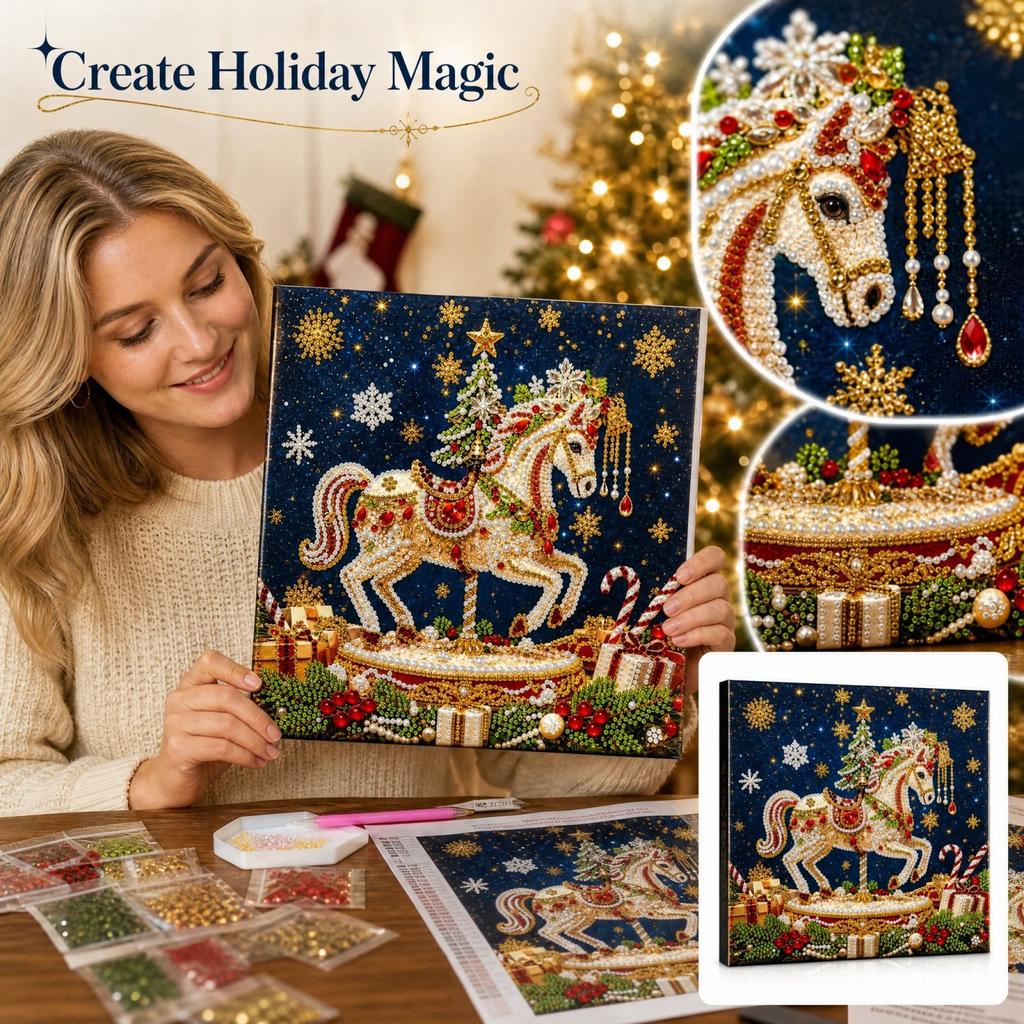 Christmas 5D Kit for Adults with - DIY Set for Home Wall Decor