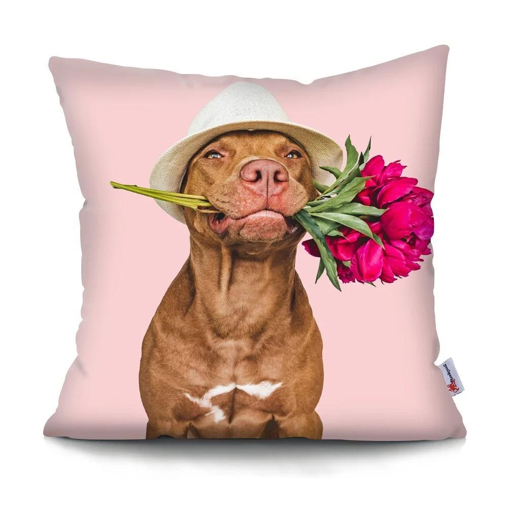 Home Decor Cute Dogs Prints: A Variety of Dog Designs Pattern Cushion Cover Suitable for Sofa Bedroom Car Pillow Cover