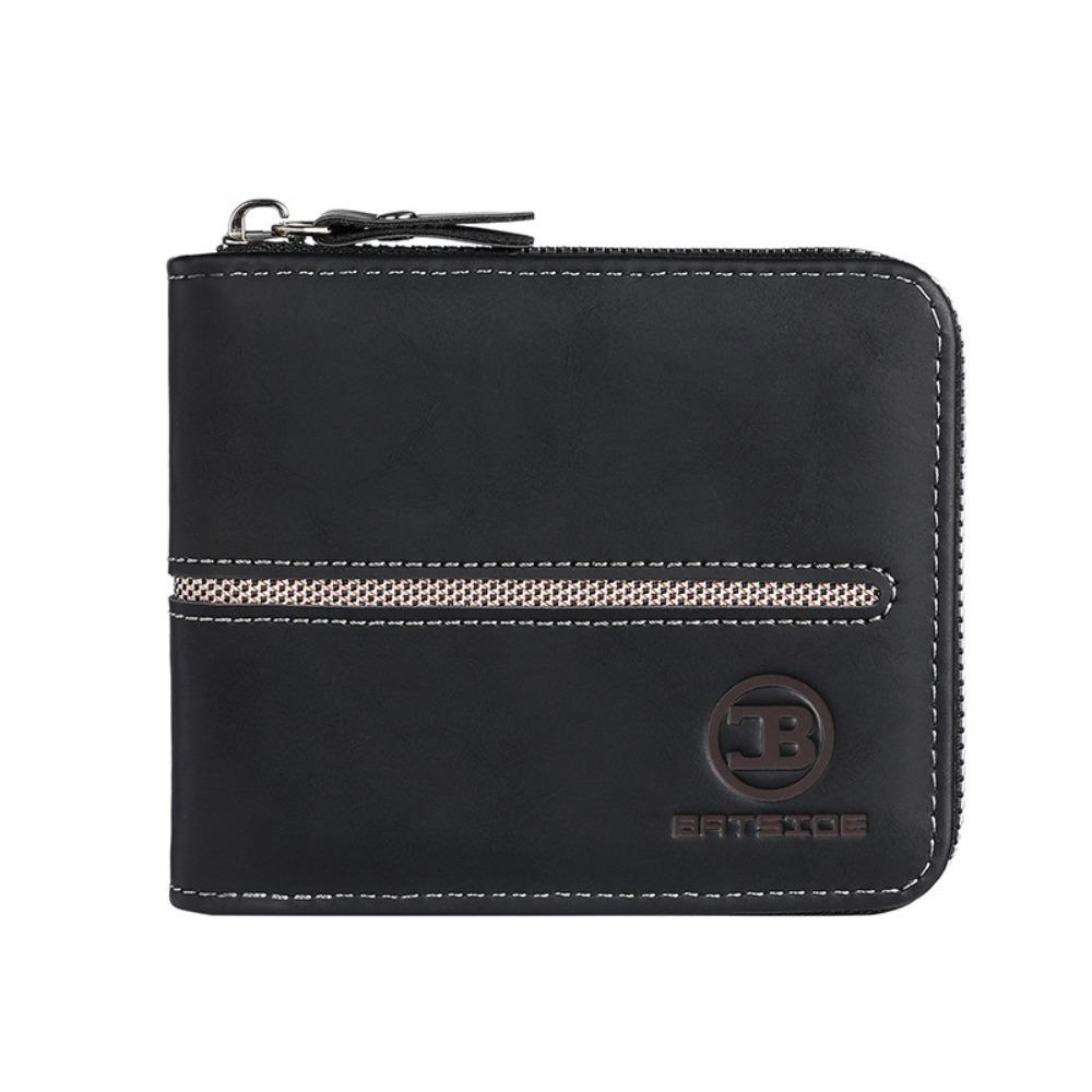 

PU Leather Short Card Bag Multi-functional Business Wallet Portable Men s Wallet Male чёрный
