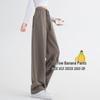 Banana Wide-Leg Women's Fleece-Lined Sweatpants - Autumn Winter 2025 Collection: Thick, Warm, Straight-Leg Pants.