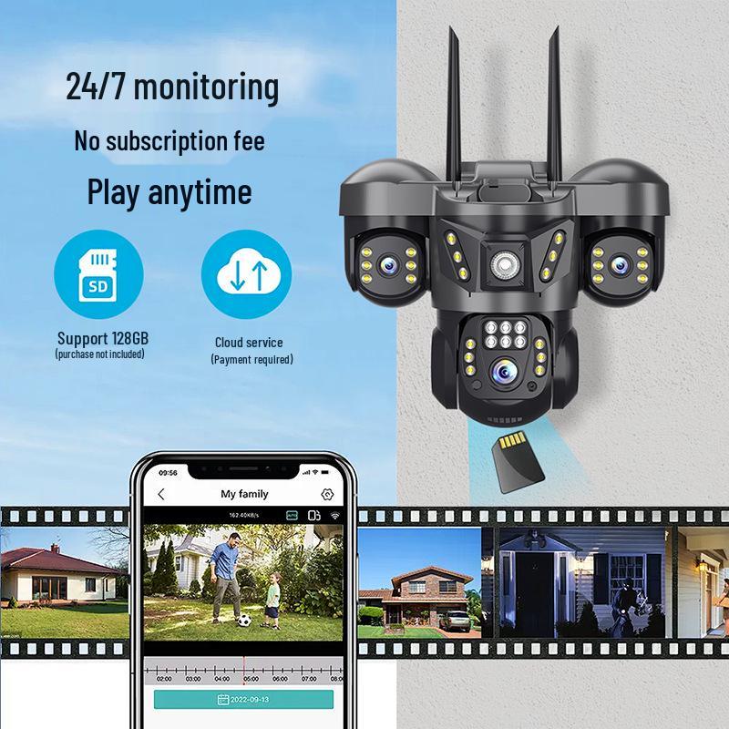 V380 Three-Screen 360° Panoramic Home Monitoring Camera