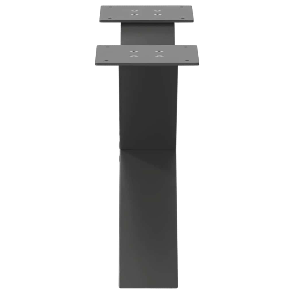 Vidaxl Coffee Table Legs, 2 Pcs, Anthracite, 50X(30-31) Cm, Steel