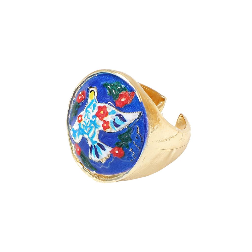 Fashion Metal Embossed Flower Geometric Rings ZAA New Luxury Vintage Rings Women Court Party Zircon Accessories