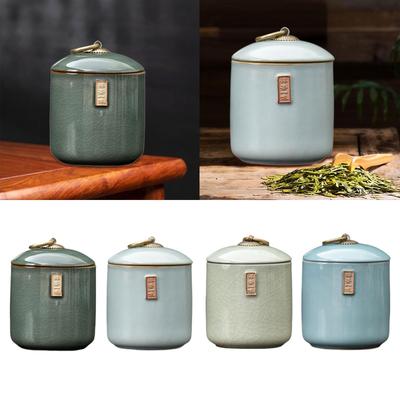 Ceramic Tea Storage Jar Tea Canister Home Decor Tank Can Desk Coffee Container with Airtight Lid for Condiment Nuts Dry Food