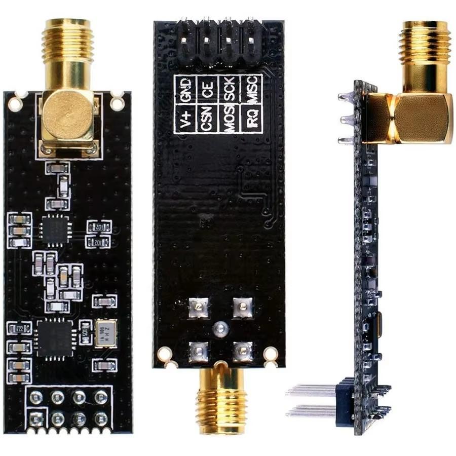 1/2Stk NRF24L01+PA+LNA Drahtloser Transceiver HF-Transceiver-Modul mit SMA-Antenne 2,4G 1100m Kompatibel für Arduino Raspberry Pi