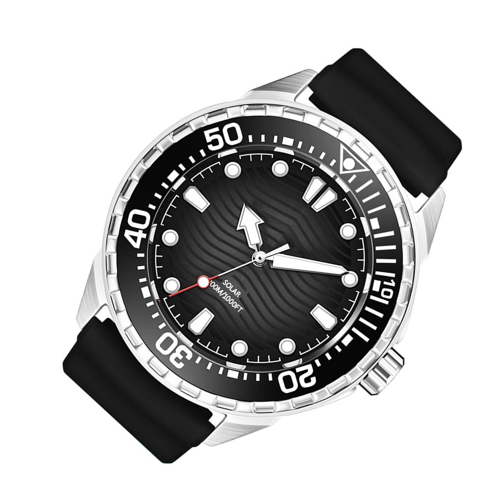 Solární quartzové potápěčské hodinky s noční luminiscencí 300M vodotěsné silikonový řemínek pro muže ženy