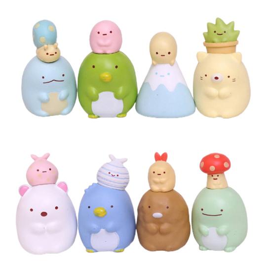 

8 шт. Милая аниме фигурка Sumikko Gurashi Модель Игрушка Автомобильные украшения Дом